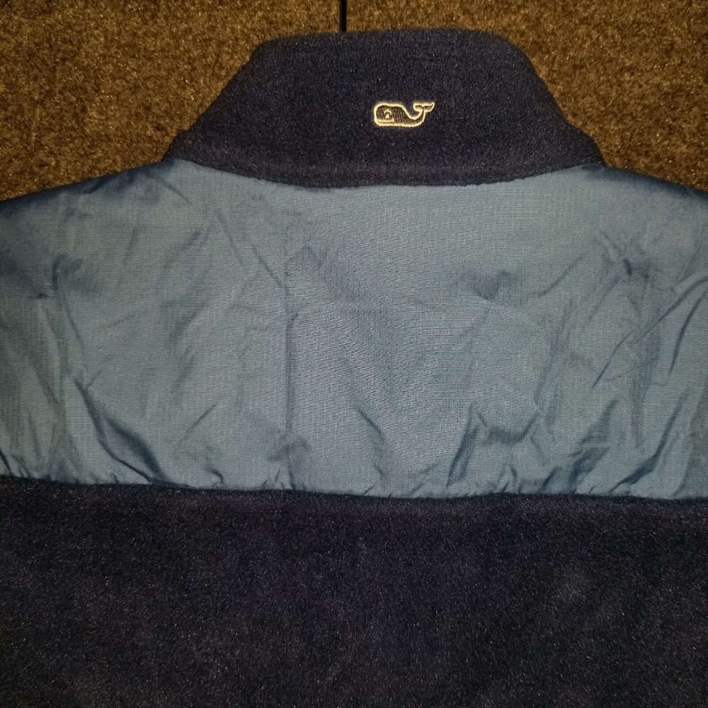 Vineyard‎ Vines Vest Jacket Mens XS Blue Navy Two Tone Fleece Shell Full Zip - Picture 11 of 11
